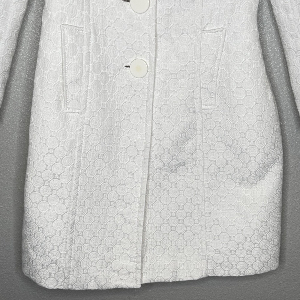 White Women's Button-Front Wool-Blend Coat - Picture 3 of 9